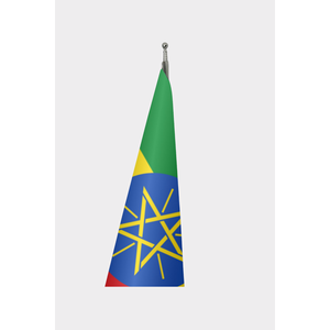 Ethiopia Official Indoor Custom <b>Flag</b> 3x5ft Satin and Silk with Aluminum <b>Pole</b> Pennant Style Digital Printing Custom Logo - Product Image 3