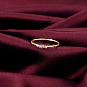 แหวนเพชรทรงสี่เหลี่ยม Heer by GIVA Gold รุ่น SKU GDLR0234 - Product Image 2