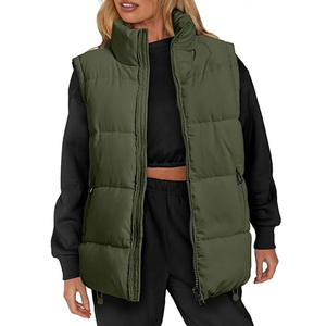 Chaleco Corto Acolchado de Lona con Logotipo Personalizado para Mujer, de Alta Calidad, Cálido para Invierno, Informal, Precio Económico, OEM - Product Image 5