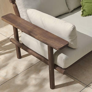 Canapés de jardin Mobilier de jardin extérieur Trois places Bois de teck Patio-Amai - Product Image 3