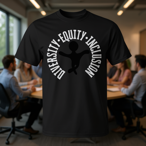 T-shirt Diversity Equity Inclusion nera unisex per adulti taglia media - Product Image 3