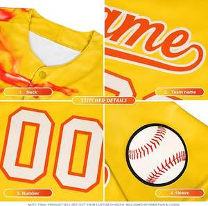 Maillot de baseball vierge personnalisé Offre Spéciale chemise 100 polyester boutonnée raglan - Product Image 3