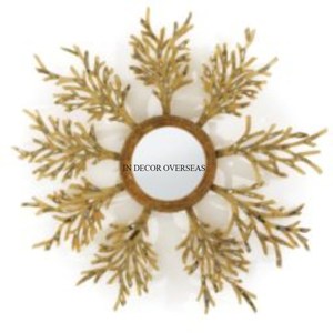 Miroir mural de forme ovale encadré en métal robuste enduit de poudre de couleur blanche de texture fantaisie unique de l'Inde à un prix impressionnant - Product Image 5