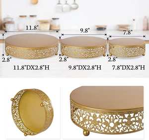 แท่นโชว์เค้กโลหะทำจากโลหะสำเร็จรูปสีทองหรูหราตั้งโต๊ะสำหรับตกแต่งเค้ก - Product Image 6