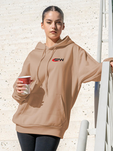 เสื้อฮู้ดดี้ผู้หญิง OEM สั่งทำพิเศษ ทรงโอเวอร์ไซส์ ผ้าฝ้าย 100% เสื้อพูลโอเวอร์แบบครอป เสื้อฮู้ดสตรีทแวร์ แจ็คเก็ตผ้าฟลีซ 360 กรัม แฟชั่นฤดูหนาว - Product Image 3