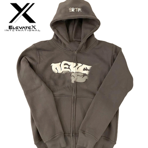 Sweat à capuche thermique en éponge française 100% coton pour hommes, avec logo personnalisé, broderie à fermeture éclair, poudre surdimensionnée pour impression bouffante, sweatsh multicolore - Product Image 3