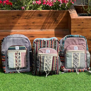 Nouveau design de sacs pour ordinateur portable en chanvre sacs à dos durables nouveauté jute avec coton unisexe multi-usages sacs à dos de voyage - Product Image 4