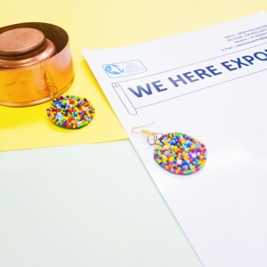 Pendientes de cuentas coloridos hechos a mano, joyería colgante redonda Tribal Bohemia para mujer, accesorios étnicos para festivales y fiestas - Product Image 6