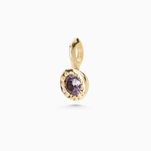 Natural Amethyst Round <b>Pendant</b> Silver-Plated Bezel Set Dainty Gemstone Charm Handmade Jewelry for Women - Product Image 3