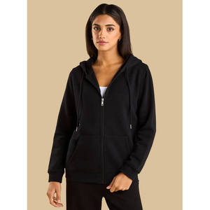 110 Apparel Women's Zip Hoodie Full Zip Hooded Sweatshirt Casual <b>Long</b> <b>Sleeve</b> Lightweight Layering <b>Top</b> OEM Custom Logo Cotton - Product Image 3