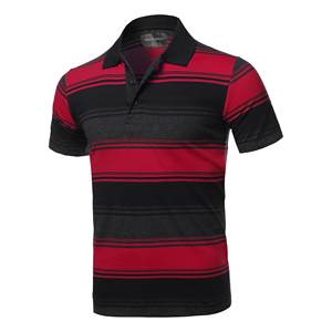 Hombres bordados Logo 100% Algodón Logotipo personalizado Tendencia Hombres Golf Negocios Polo Uniforme tira Color Polo Shirt - Product Image 5