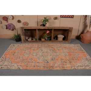 Vintage 39X83 pieds Orange Beige tapis turc classique grande surface 4m Rectangle couloir motif laine jonc de mer Latex tapis de chambre - Product Image 4