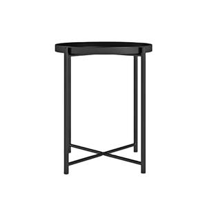 Durable Modern Design Small <b>Black</b> <b>Metal</b> Coffee Tea <b>Side</b> <b>Table</b> Waterproof Patio <b>Table</b> for Indoor/Outdoor Living Room Furniture - Product Image 1