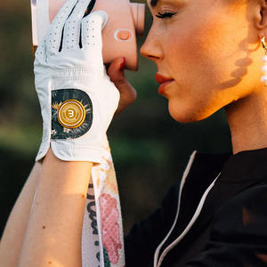 High Quality <b>Ladies</b> Youth Adult Golf <b>Gloves</b> Custom Logo Packaging Soft White PU <b>Leather</b> Cabretta Palm Waterproof Non-Slip Hands - Product Image 3