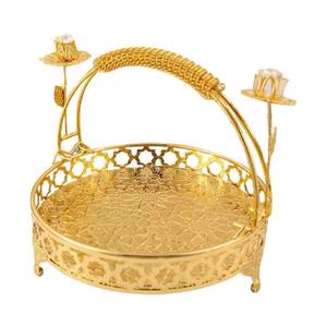 Vente en gros décor Ramadan beau plateau avec poignée fleurie pour but de cadeau Design fantastique - Product Image 1