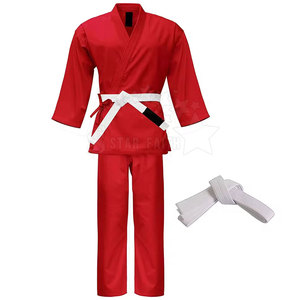Uniformes de Karate al por mayor mezcla de algodón traje de entrenamiento de artes marciales GI con cinturón logotipo personalizado uniforme de karate - Product Image 5