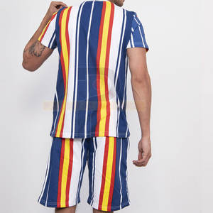 Ensemble double imprimé décontracté 2PC pour hommes-Nouveau t-shirt à manches courtes et short d'été en tissu éponge respirant et à séchage rapide en vente - Product Image 5