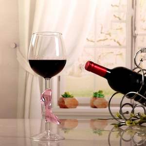 Chaussure à talons hauts, verre à vin transparent en cristal, ballon rouge, long pied, durable, écologique, 300 ml, mariage, fête, restaurant - Product Image 6