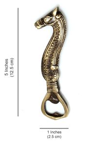 Brass Sea Horse Bottle Opener Nautical Wall Mounted Vintage Style <b>Beer</b> Opener - Product Image 4
