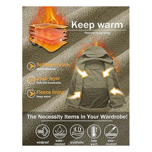 Veste Softshell Enduite pour Hommes, Tissu PU à Capuche Imperméable et Coupe-Vent pour l'Hiver, Usage Extérieur, Vente en Gros OEM Personnalisé - Product Image 4