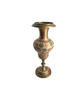 Best Selling <b>Engraved</b> Brass Flower <b>Vase</b> Handmade Best Selling Elegant Quality Metal Flower <b>Vase</b> for Decorations - Product Image 2