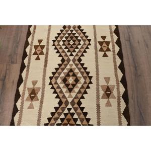 2.5x10.7 ft <b>Rug</b>, <b>Runner</b> Vintage <b>Rug</b>, Brown Kilim Floral <b>Rug</b> - Product Image 3