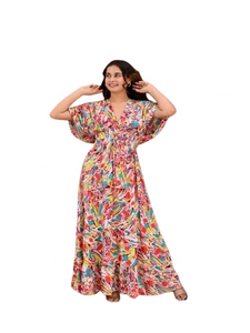 Vestido de seda acampanado de diseño vintage respetuoso con el medio ambiente, talla libre, sencillo, elegante, informal, estilo informal, cintura Natural, servicio OEM - Product Image 3