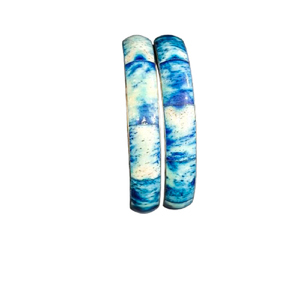 Juego de 2 Brazaletes de Latón con Efecto Mármol Azul y Blanco, Acabado Pulido, Delgados, Estilo Esmalte Pintado a Mano, Más Vendidos - Product Image 5