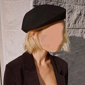 Béret français pour femme, personnalisable, couleur unie, style artiste décontracté, béret en toile, toutes saisons, bonnet chaud, accessoire de mode pour - Product Image 5