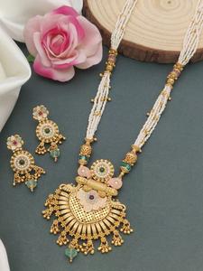 ผู้หญิงทองเจ้าสาวชุดเครื่องประดับสร้อยคอแต่งงานต่างหูชุดสําหรับผู้หญิง - Product Image 4