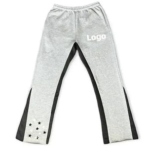Nuevos Joggers de lana apilados acampanados Jogger hombres pantalones de chándal personalizados Flare pantalones de chándal Casual tela de algodón hombres Joggers apilados 2025 - Product Image 4
