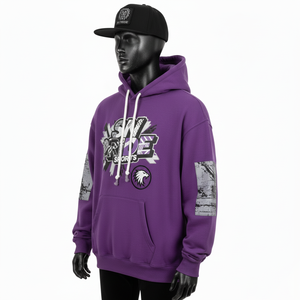 Sweat-shirt pour homme en polyester/coton de haute qualité, avec applique, broderie, coupe classique, lavage à l'acide vintage, impression numérique d'hiver - Product Image 2