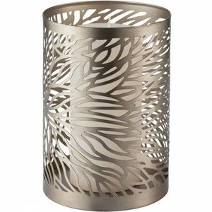 Portavelas Votivo de Metal con Diseño de Hoja de Palma, Elegante, Hecho a Mano, Acabado Plateado, para Decoración de Mesa del Hogar - Product Image 1