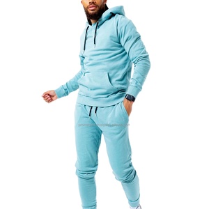 Chándales para hombre Trajes de sudor holgados Jogger Sudadera con capucha en blanco Trajes de sudor para hombre Traje de sudor desteñido por el sol - Product Image 1