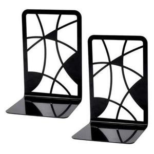 Serre-livres élégants en métal noir adaptés aux intérieurs contemporains avec un design élégant et un support solide pour les livres - Product Image 1