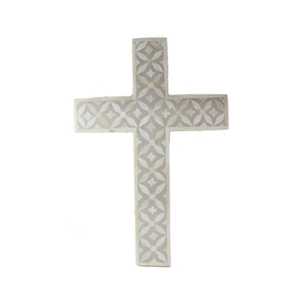 Boîte cadeau religieuse en nacre artisanale avec croix chrétienne pour baptême et rentrée scolaire, couleur personnalisée, décoration de luxe pour la maison - Product Image 1