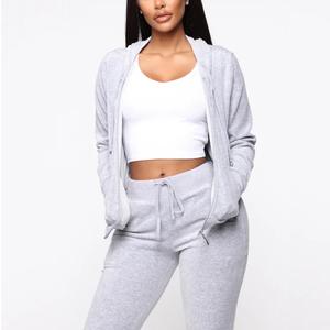 Luxury Zip Up Tracksuit Cotton Two Piece Set Premium Streetwear Outfit Oversized Zip <b>Hoodie</b> and Joggers Soft Terry Fabric Inside - Product Image 3