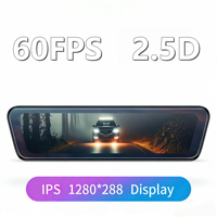 Caméra de rétroviseur de voiture OEM 9,66 pouces avec streaming multimédia, vision nocturne avant et arrière, caméra de tableau de bord 60FPS