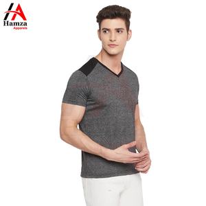 Vente en gros T-shirt pour homme à col rond personnalisé 100% coton 200 GSM respirant coupe ample couleur grise vierge - Product Image 4