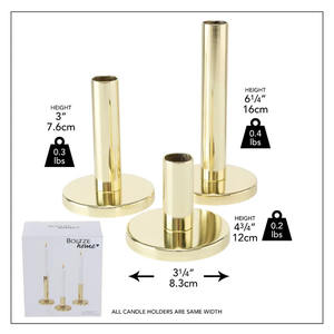 Bougeoir conique en métal plaqué or pour décoration de maison et de mariage en laiton de style vintage pour décoration d'éclairage de table - Product Image 6