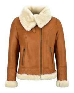 <b>B3</b> <b>Bomber</b> Leather Shearling Fur <b>Jacket</b> for Men-Waterproof Reversible Vintage Style Winter Motorbike <b>Jacket</b> - Product Image 1