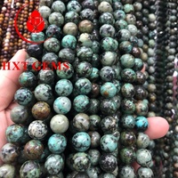 Perles rondes turquoises africaines, pierres naturelles, vente en gros,