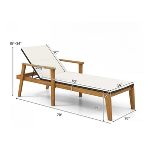 Chaise de jardin en teck massif avec structure en bois et rembourrage en mousse, au design moderne et minimaliste - Product Image 5