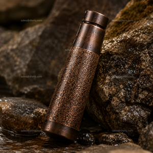 Botella de Agua de Cobre Ecológica, Rústica, Lujosa y Clásica de Divris, 1000 ml, Reutilizable para Viajes, con Diseño de Patrón Intrincado - Product Image 5