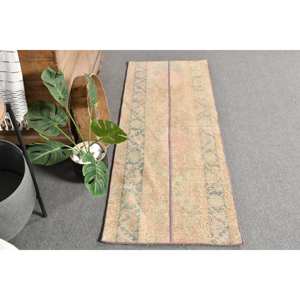 พรมตุรกีสีเบจ19 'x 5.4' แนววินเทจสไตล์คลาสสิกพื้นที่ขนาดใหญ่ผ้าขนสัตว์รูปแบบแอบสแตรกสำหรับวัยรุ่นสี่เหลี่ยมผืนผ้าห้องโถง - Product Image 4