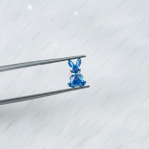 เพชรปลอมสังเคราะห์แบบปลูกในห้องปฏิบัติการ ขนาด 5 กะรัต ได้รับการรับรองจาก IGI และ GIA คุณภาพ HPHT CVD สีฟ้าแฟนซี ระดับความสะอาด VVS VS รูปทรงกระต่าย - Product Image 3