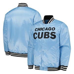 Chaqueta de satén de béisbol con letras Vintage para hombre, chaqueta de bombardero Vintage de invierno con bordado universitario personalizable y seda teñida - Product Image 6