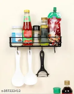 Rust-Free Metal Wall Shelf for <b>Bathroom</b> & Kitchen No Drill <b>Shampoo</b> <b>Holder</b> Decorative Art Style Storage Rack - Product Image 3