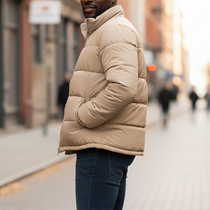 2026 nouveau arrivé sur mesure léger chaud veste d'hiver pour hommes col montant tenue décontracté coton rembourré bulle veste - Product Image 3