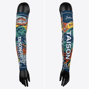 Manga de Pesca para Mujer, 180 GSM, Poliéster Spandex Transpirable, Protección UV, Paneles con Estampado de Escamas de Pescado Azules, Logotipo Personalizado por Sublimación - Product Image 3